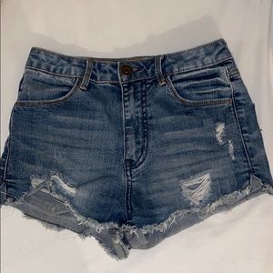RSQ maui high rise denim shorts
